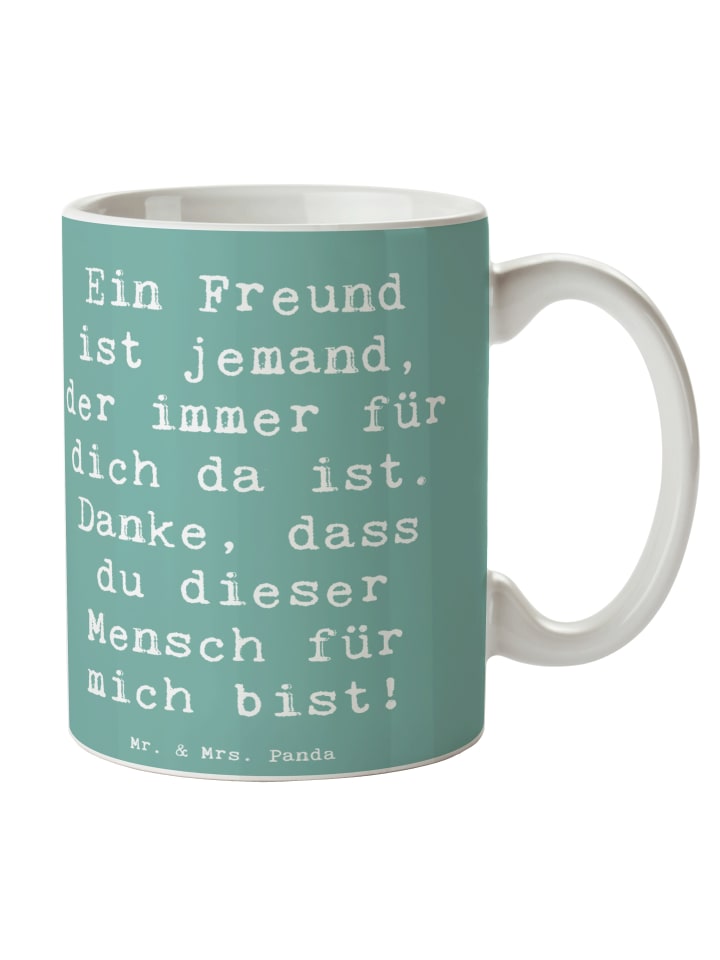 Becher Spruch Freund fürs Leben mit Spruch in Meeresbrise