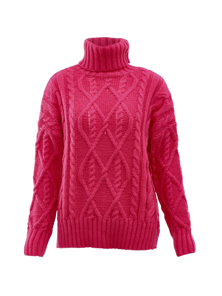 Damen Rollkragenpullover in FUCHSIA