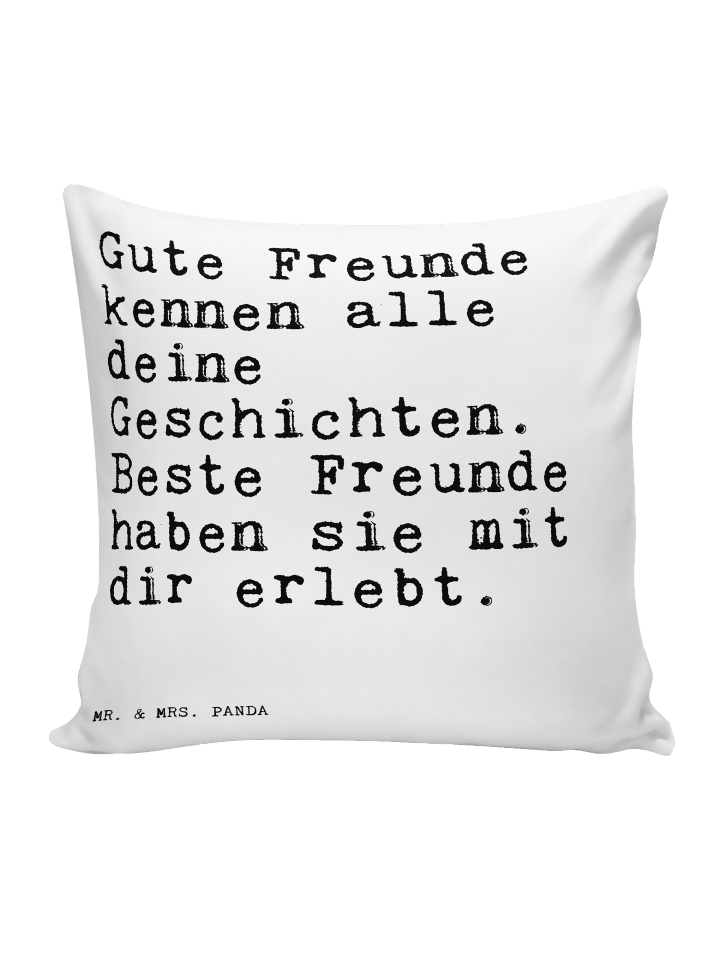 Dekokissen Gute Freunde kennen alle... mit Spruch in Weiß