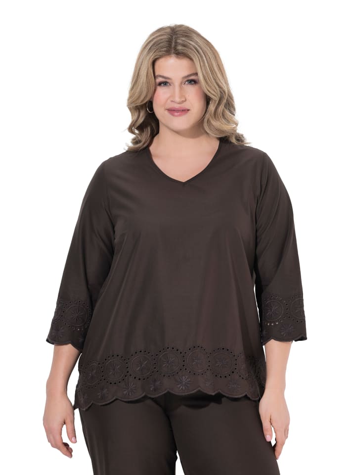 Bluse in schwarzbraun