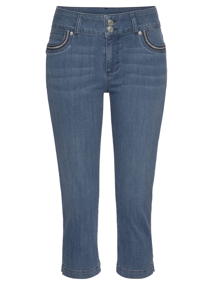 Caprijeans in blue-washed