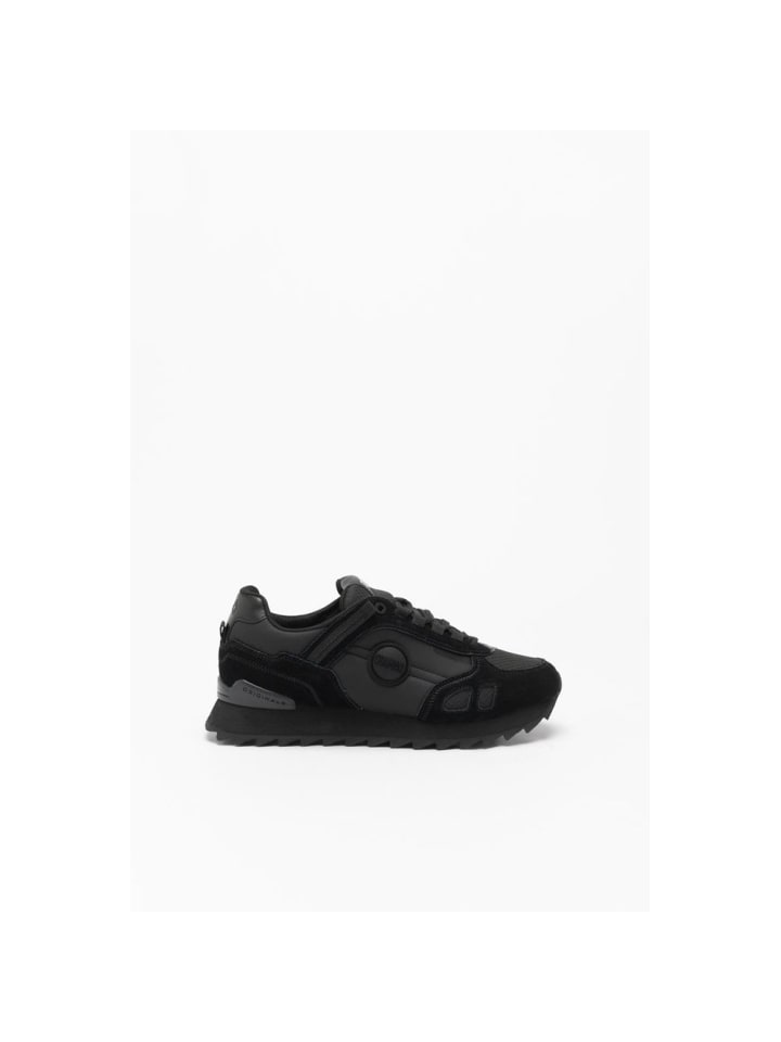 Schwarz Leder Athletik Sneaker
