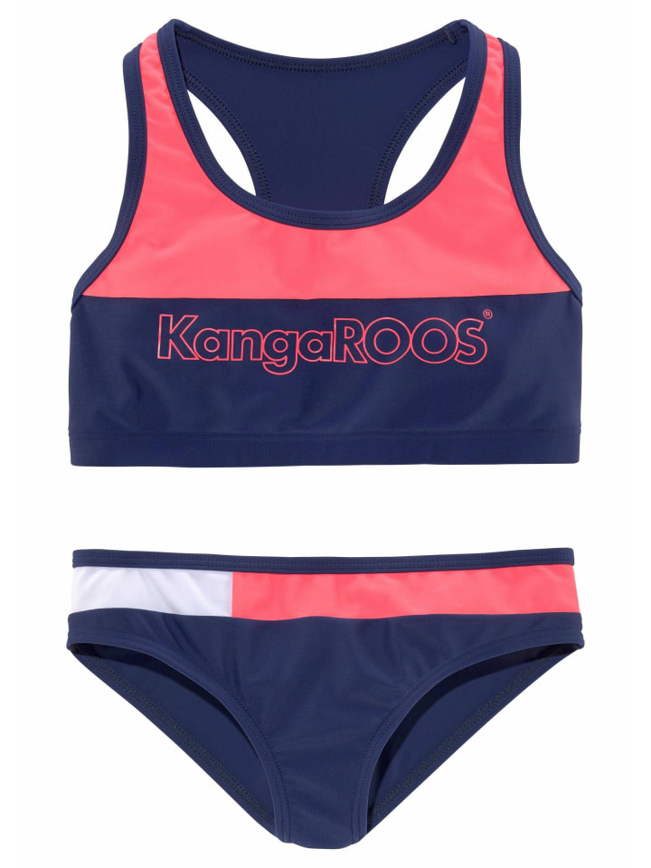 Bustier-Bikini in marine-pink-weiß