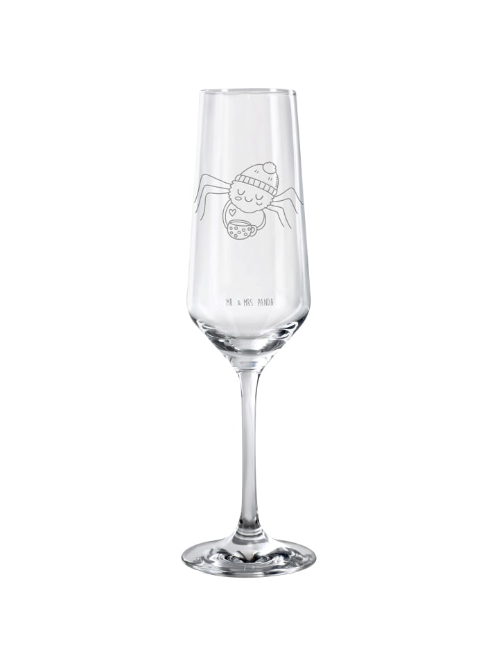 Champagnerglas Spinne Agathe Kaffee ohne Spruch in Transparent