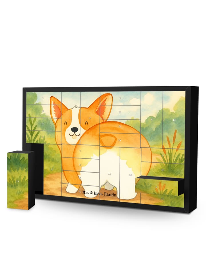 Weihnachtskalender Corgi Po Design ohne Spruch in Weiß