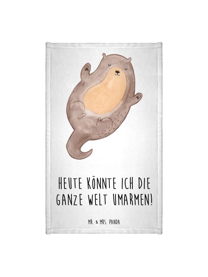 Handtuch Otter Umarmen mit Spruch in Weiß