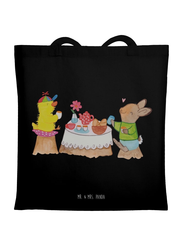Shopping Tasche Ostern Frühstück ohne Spruch in Schwarz