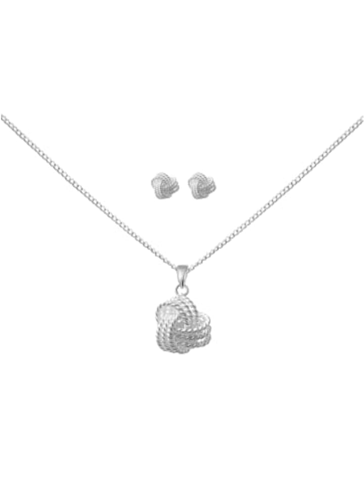 Schmuckset GLÜCKSKNOTEN in 925 Sterling Silber, 4-tlg. in silber