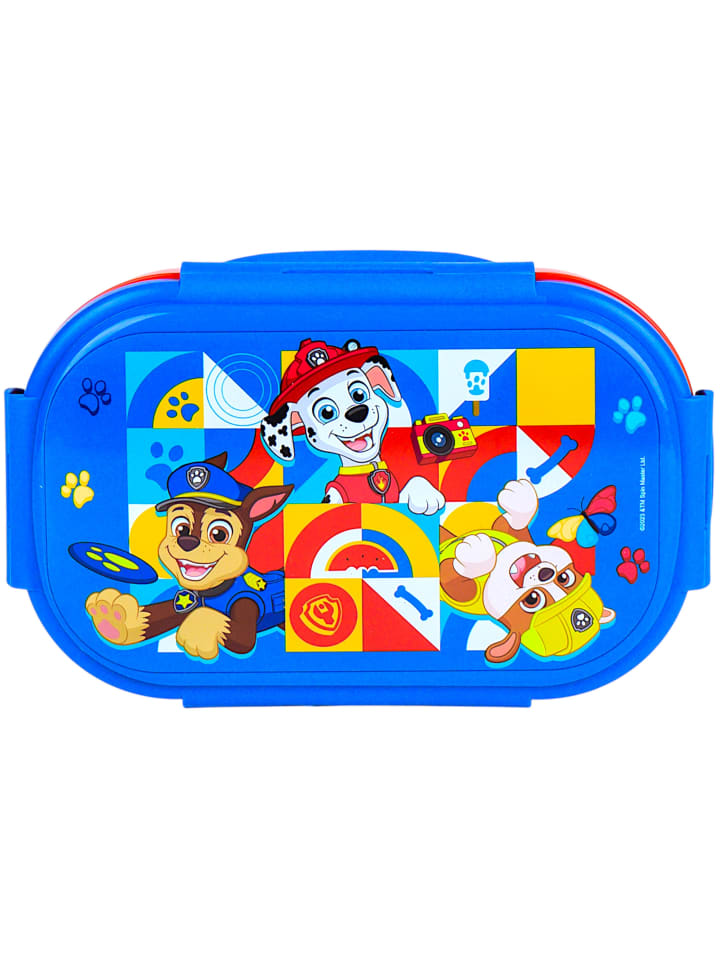 Brotdose Paw Patrol mit 2-Fach-Unterteilung & Göffel-Messer in Bunt