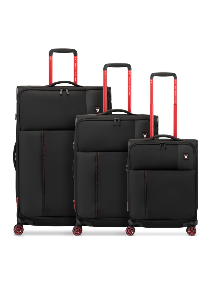 Move 4 Rollen Kofferset 3-teilig mit Dehnfalte nero fumo