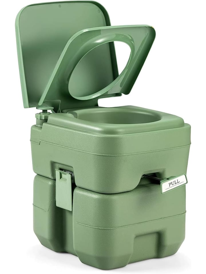 Campingtoilette 20L+12L in Grün