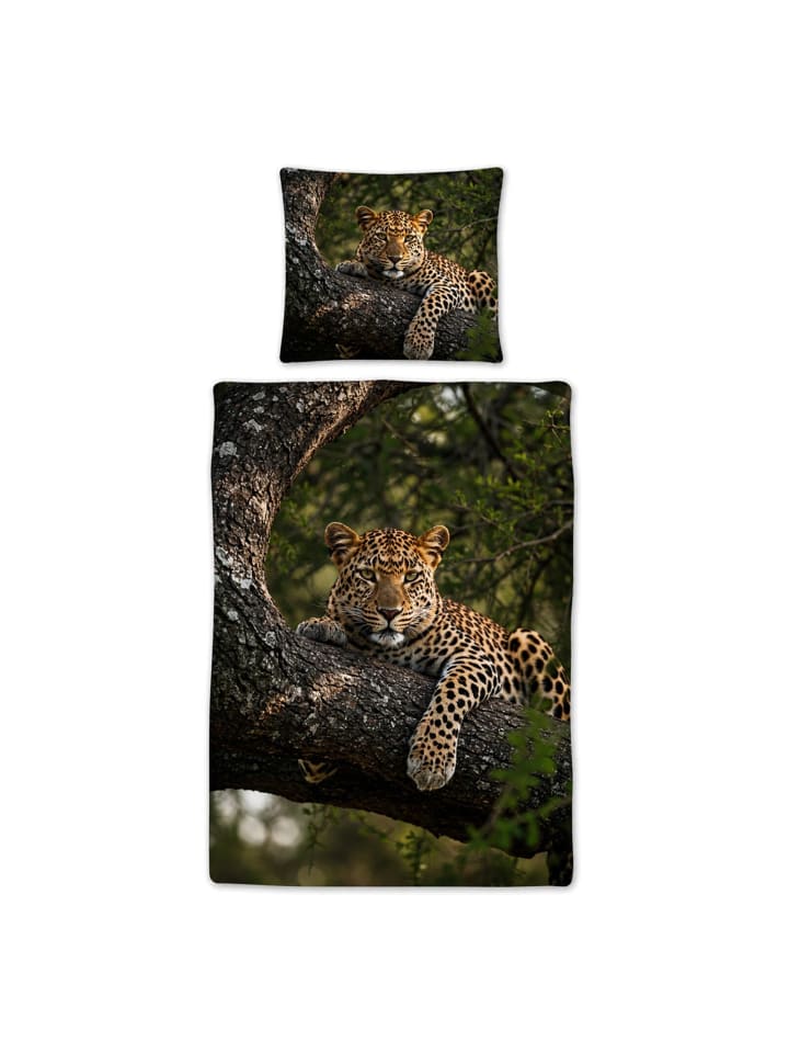 Bettwäsche Leopard in braun