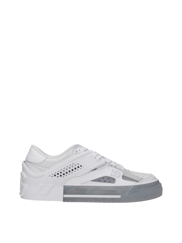 Weiß Leder Low Top Sneaker