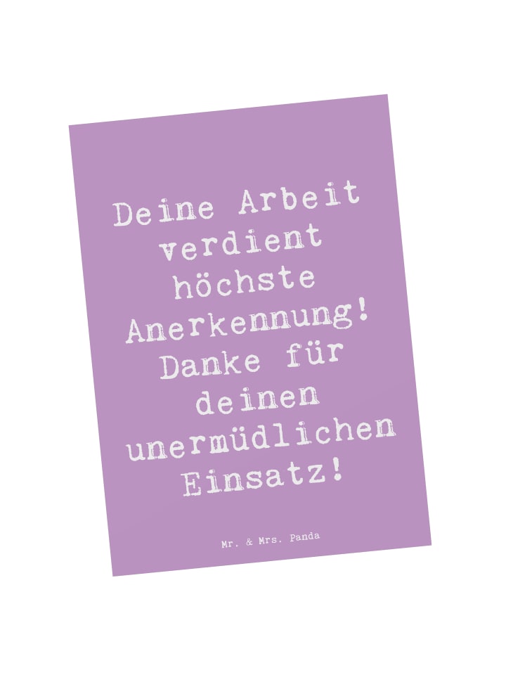 Postkarte Spruch Danke Pflegekraft mit Spruch in Lavendeltraum