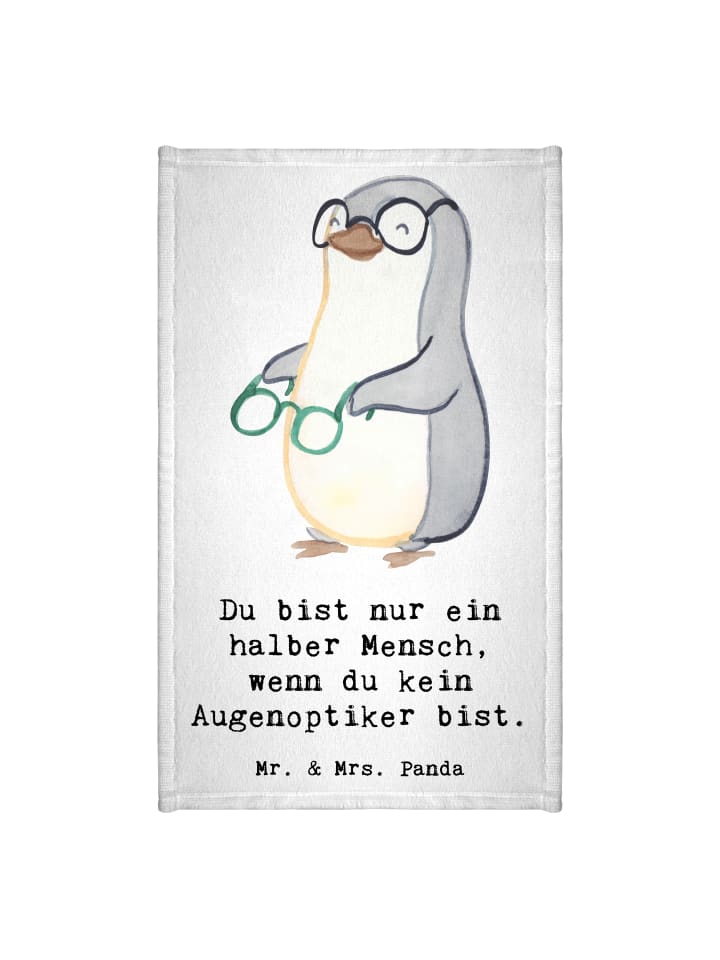 Gäste Handtuch Augenoptiker Herz mit Spruch in Weiß
