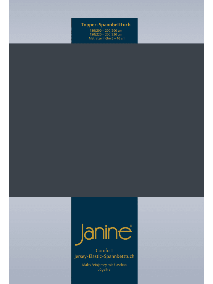Janine Topper Spannbetttuch Elastic Jersey 5001 in titan
