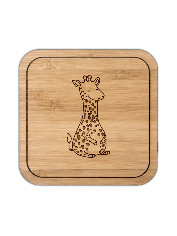 Korkuntersetzer Giraffe Zufrieden ohne Spruch in Transparent