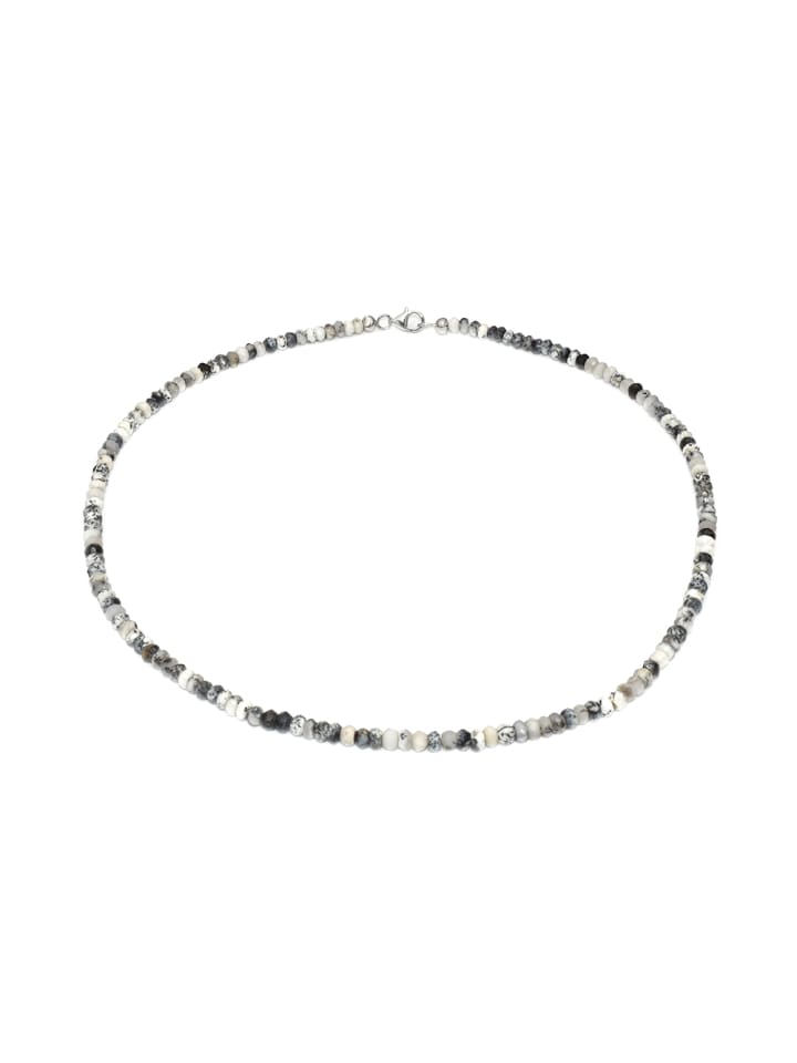 Collier "Dendrit Opal Kugeln 4-4,5 mm" in Weiß