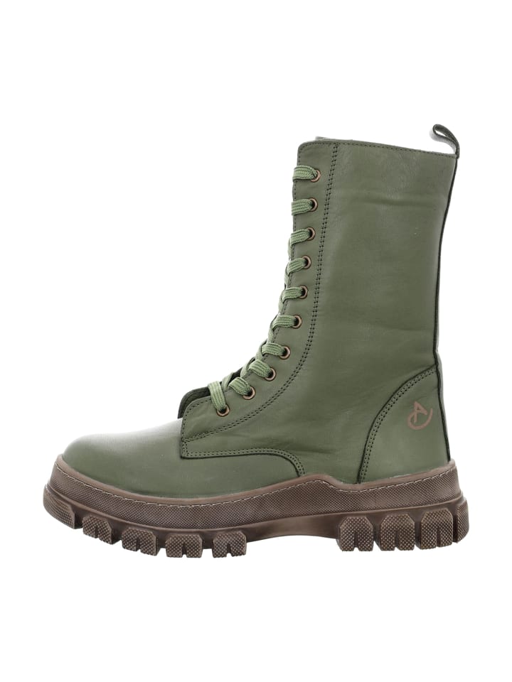Schnürstiefel in Oliv