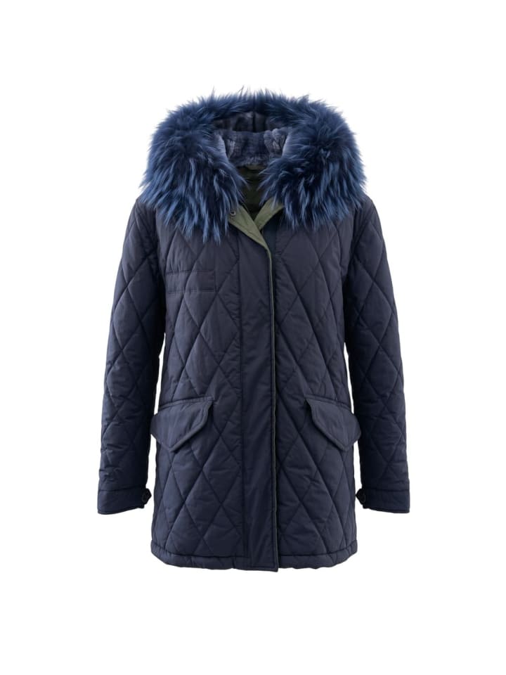 Blau Baumwolle Damen Jacke