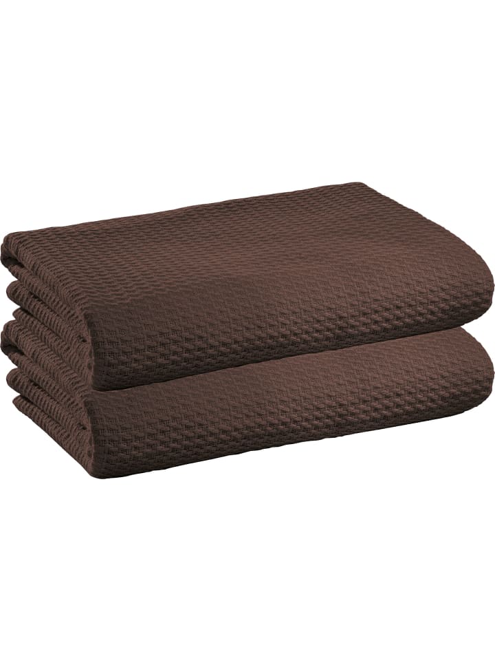 Baumwolle Sommerdecke 2er-Pack Siena in espresso