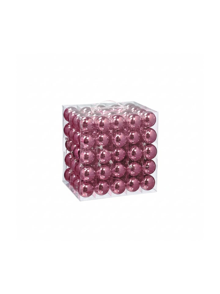 100 x Weihnachtskugeln Set in Rosa