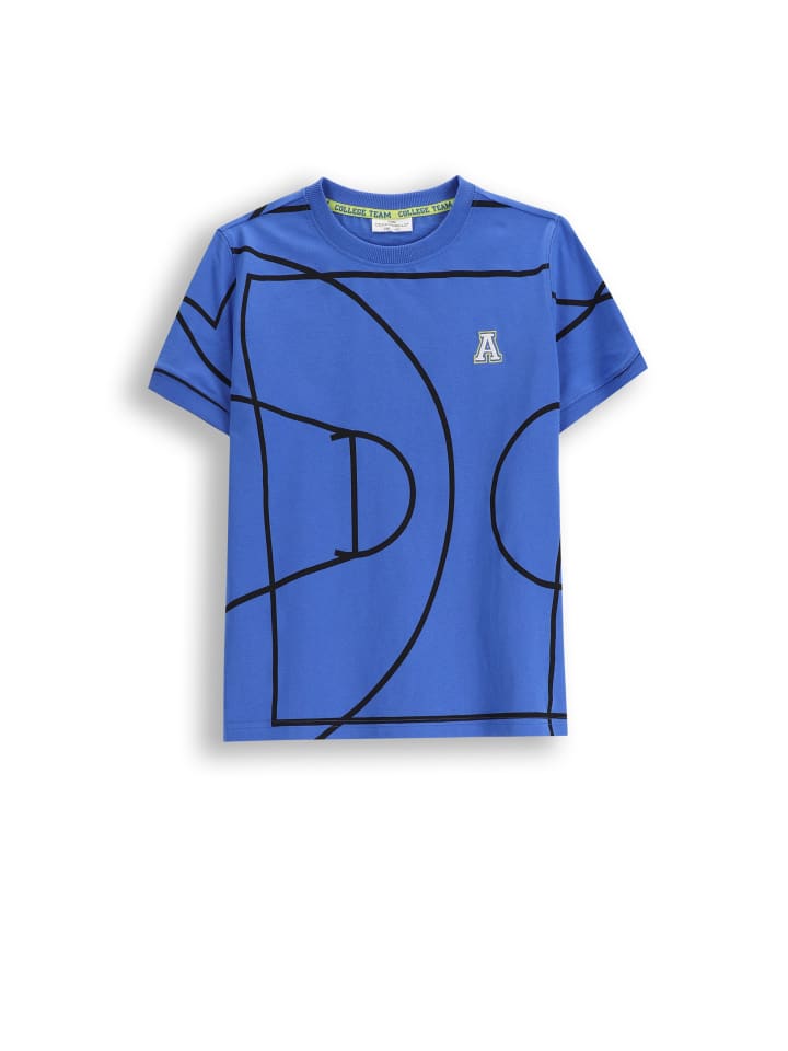 T-Shirt mit kurzem Ärmel in kobaltblau