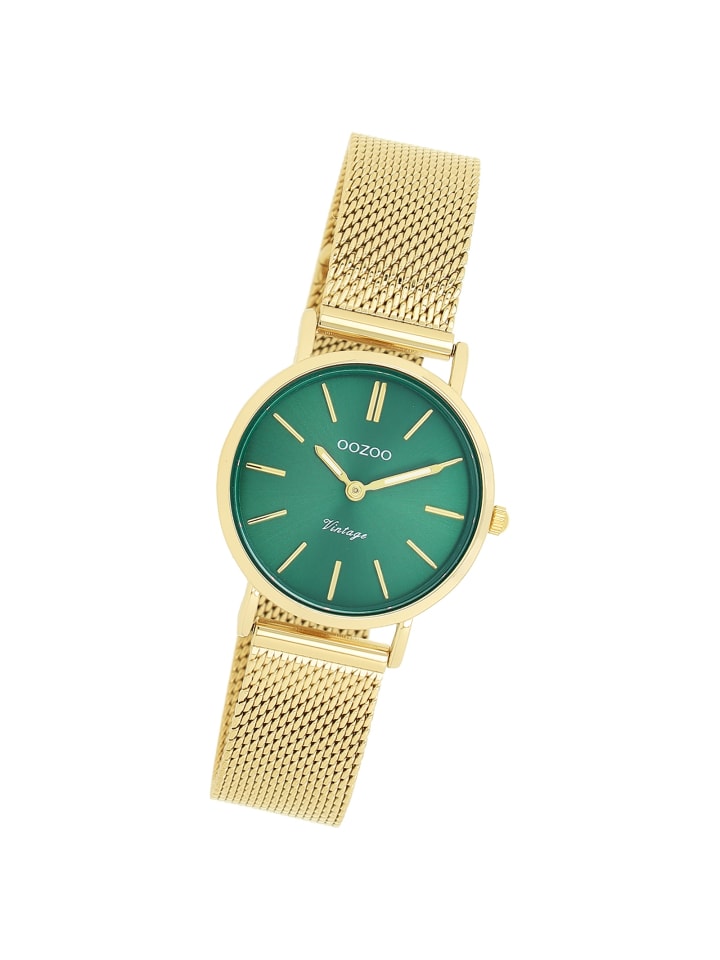 Analog-Armbanduhr Oozoo Vintage Series gold klein (ca. 28mm)