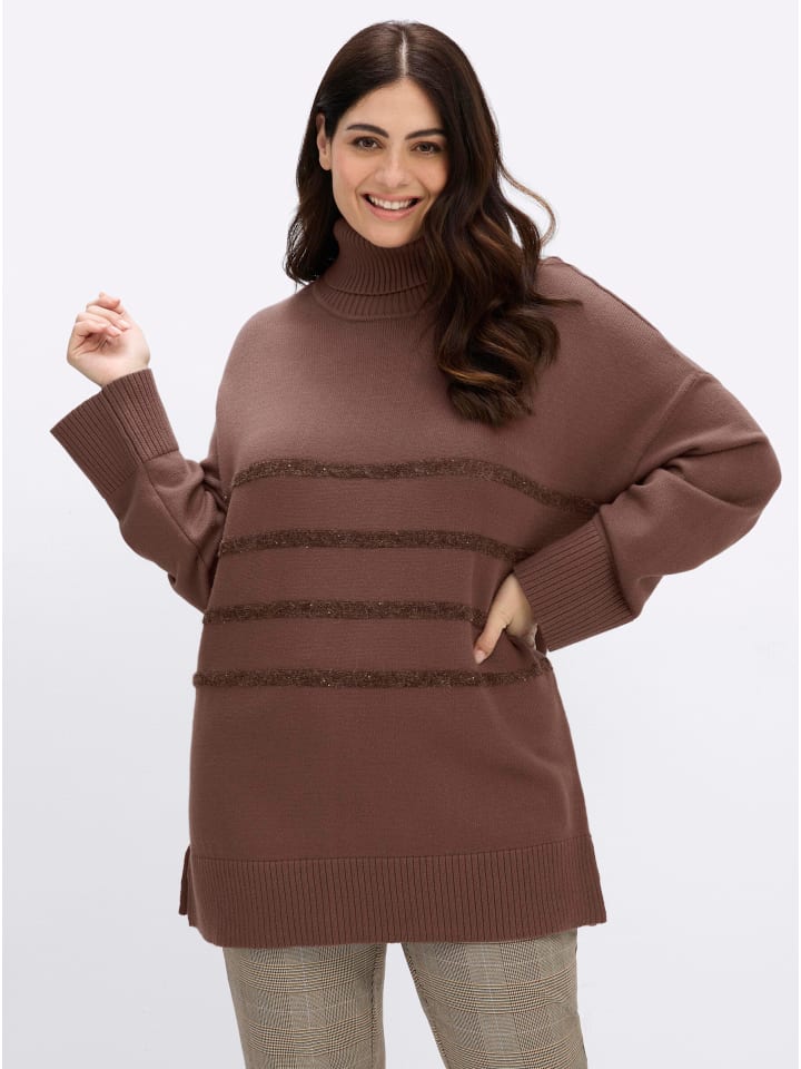 Rollkragen-Pullover in schoko