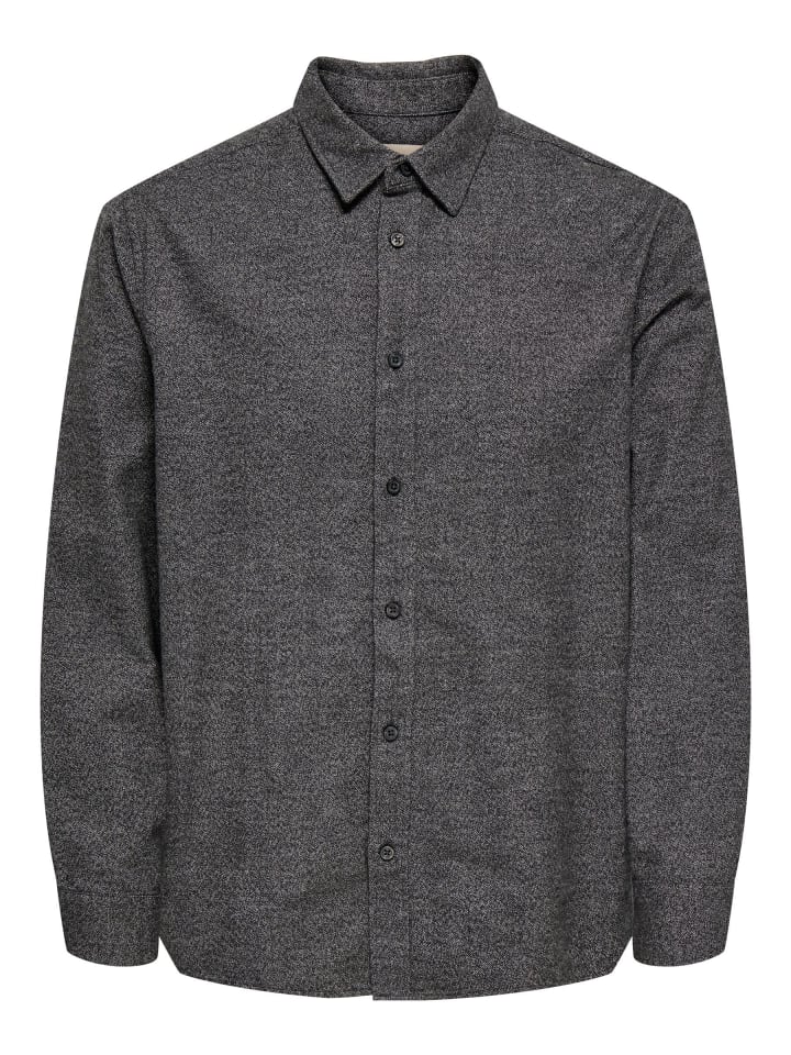 Hemd in Dark Grey Melange