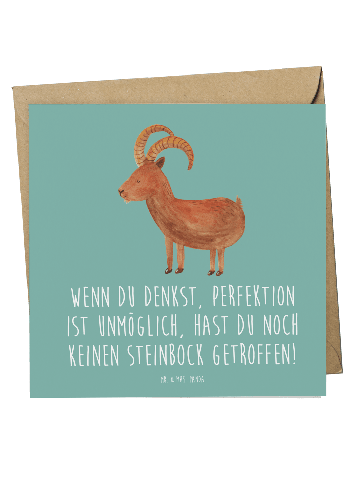 Deluxe Karte Steinbock Perfektion mit Spruch in Meeresbrise