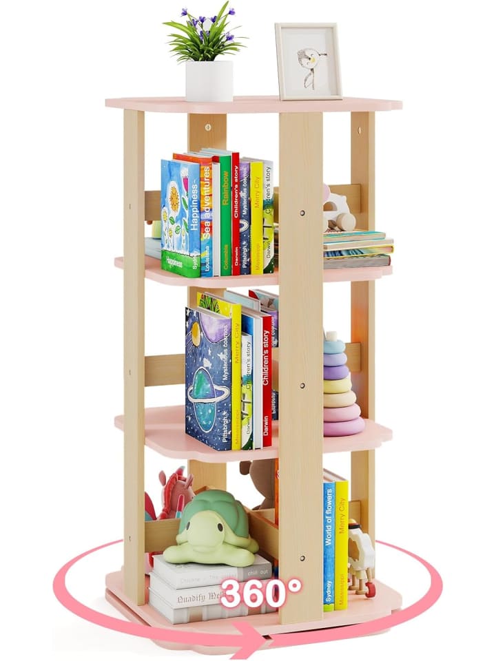 Kinder Bücherregal 360° drehbar in Rosa