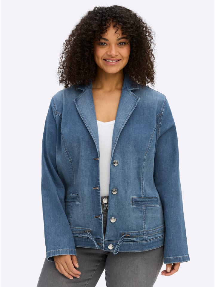 Jeansblazer in blue-bleached