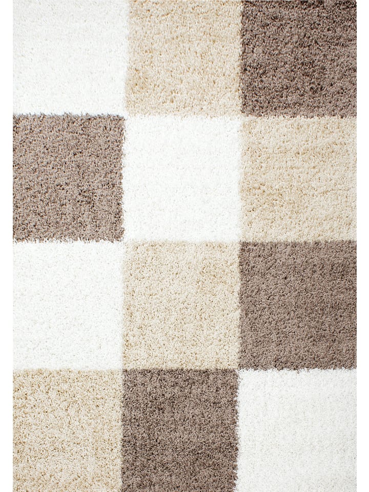 Hochflor Teppich Lux in Mokka