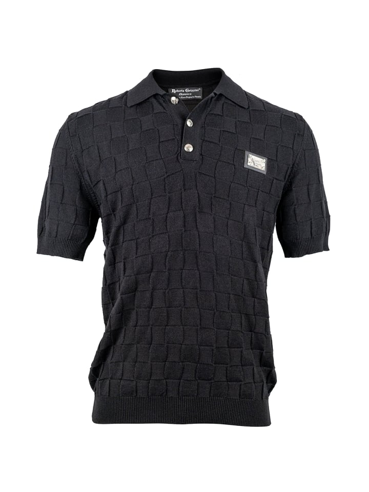 Squares Strick Polo Schwarz