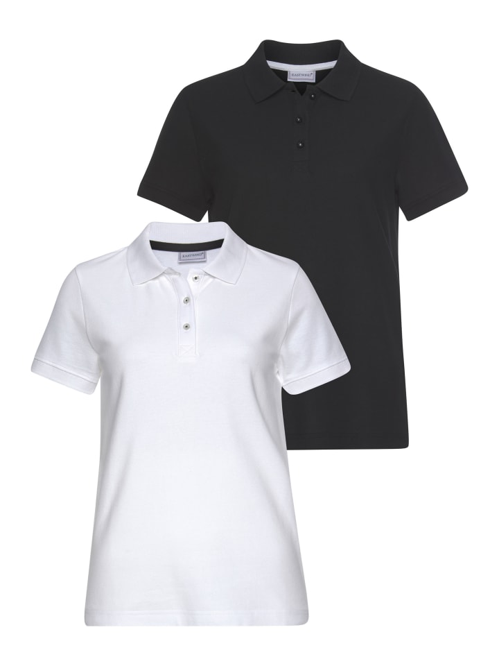 Poloshirt in schwarz, weiß