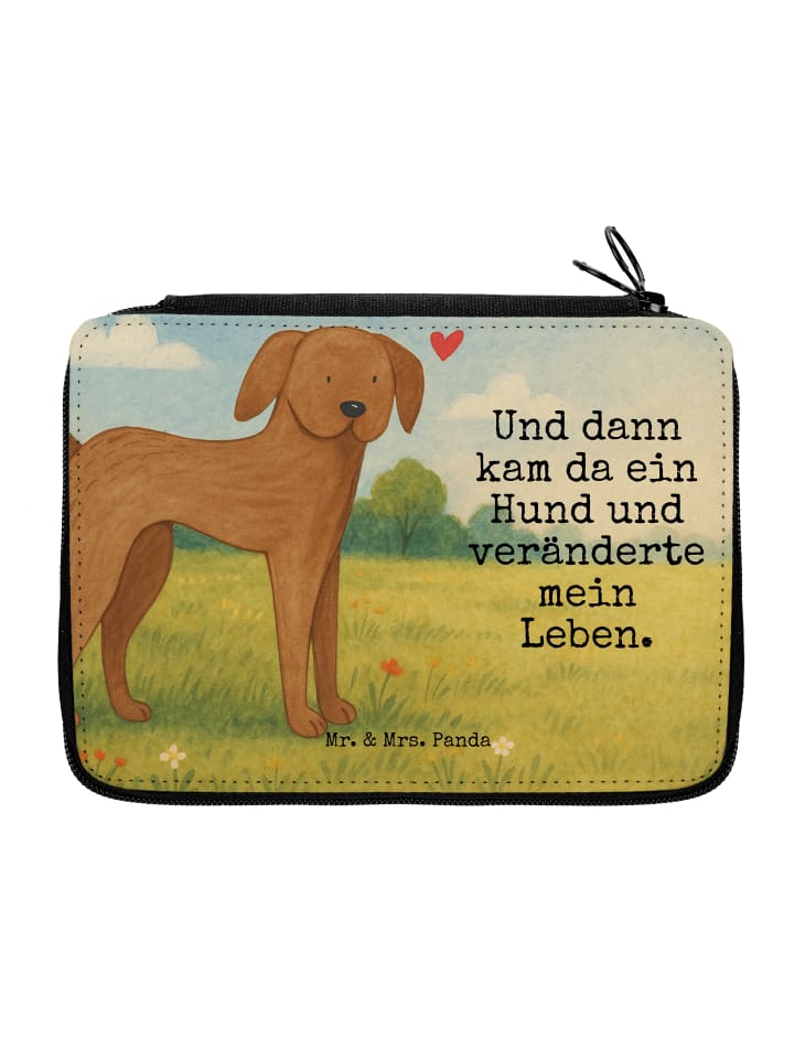 Federtasche Hund Dogge Design mit Spruch in Weiß