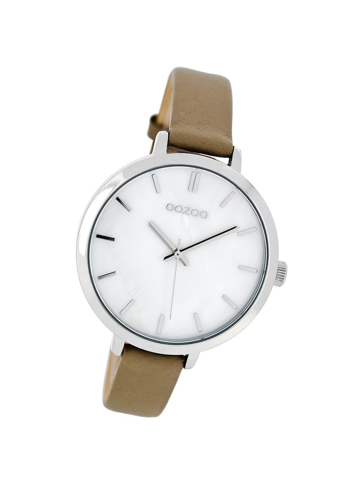 Analog-Armbanduhr Oozoo Timepieces beige mittel (ca. 38mm)