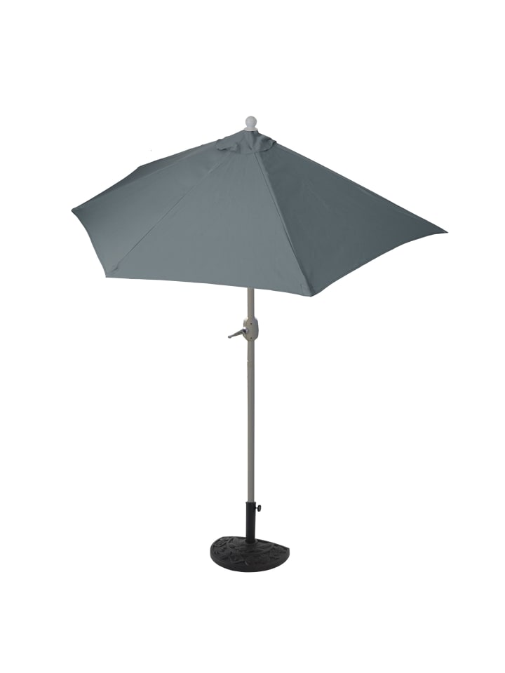 Sonnenschirm halbrund Lorca, 300cm anthrazit mit Ständer