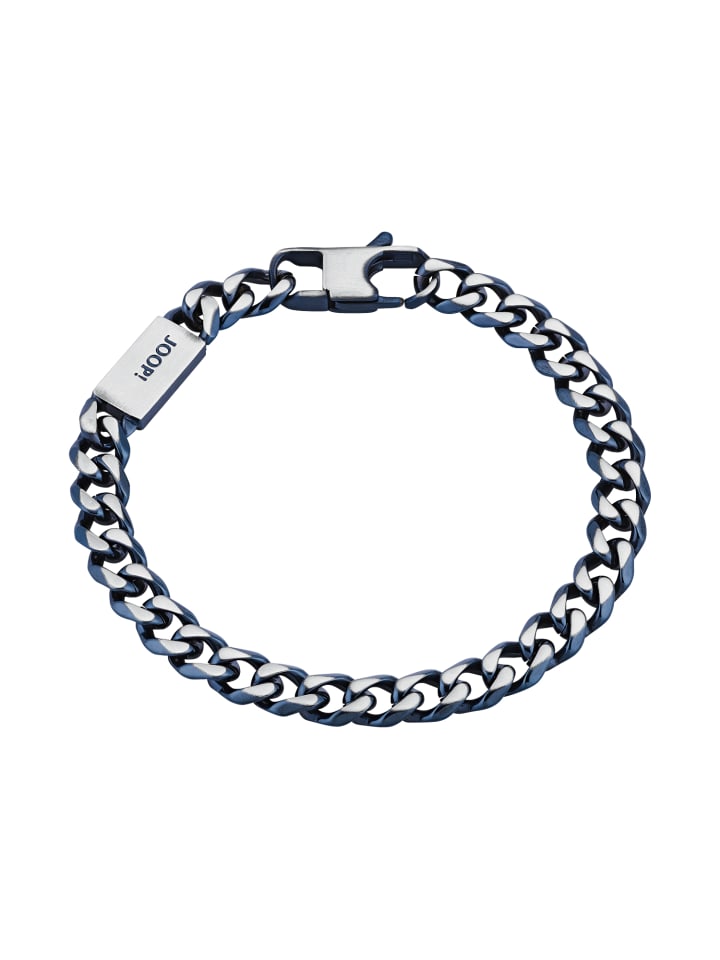 Armband Edelstahl, IP Blau in Bicolor