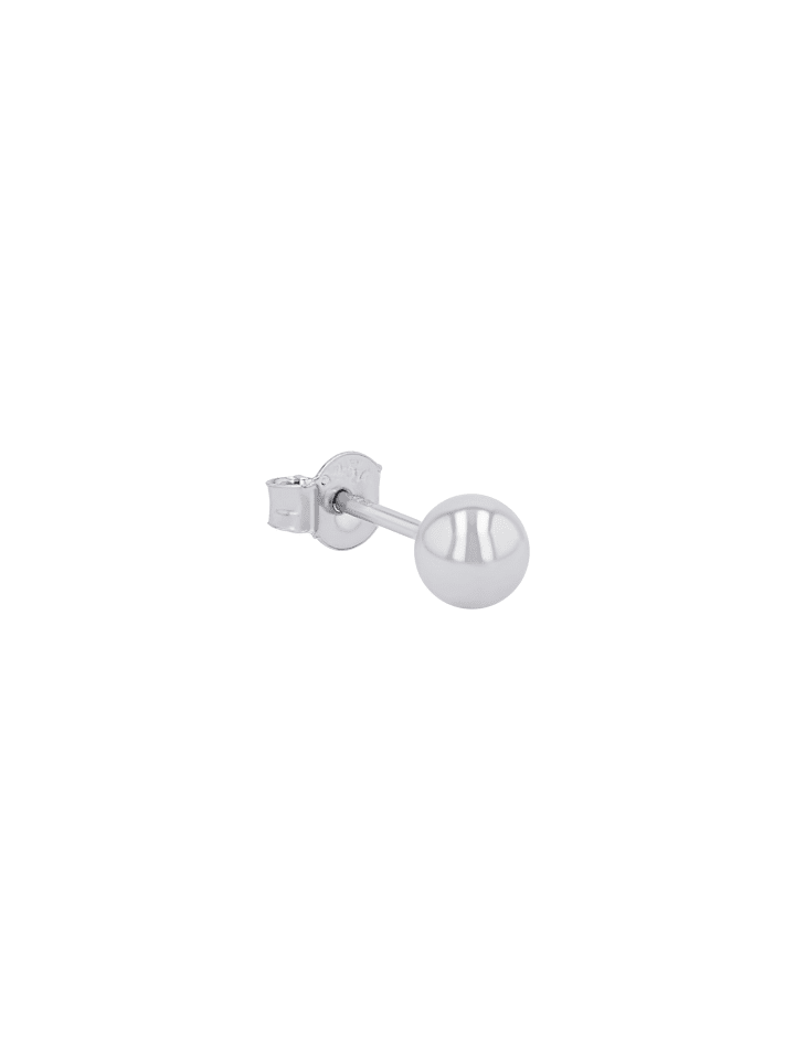 Single Ohrstecker Silber 925, rhodiniert in Silber