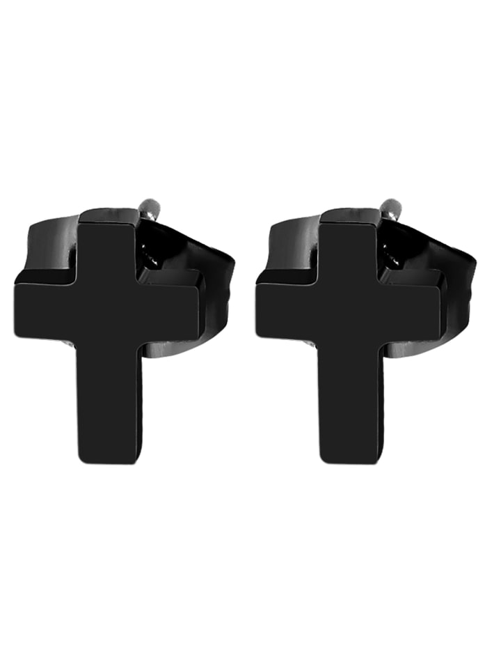 Unisex Ohrringe – Ohrstecker aus Edelstahl in schwarz