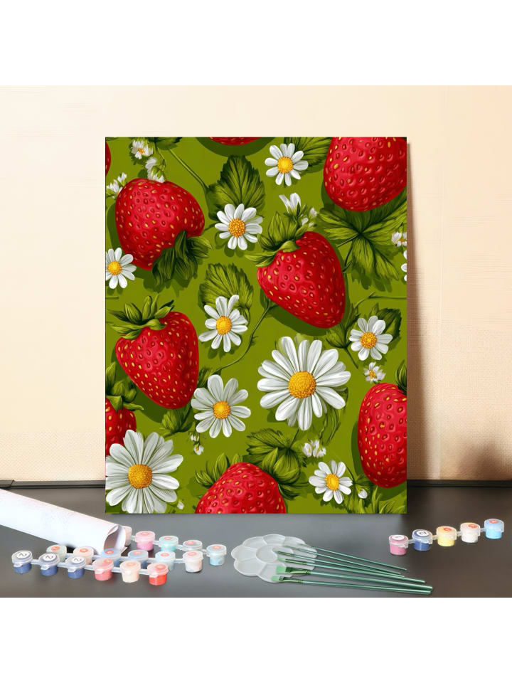 DIY Malen nach Zahlen Set-"Erdbeerwiese" 