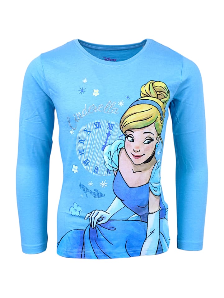 Langarmshirt Disney Princess Cinderella in Hellblau