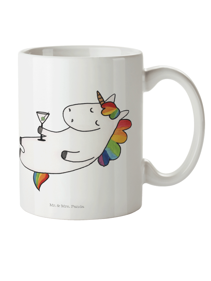 Kaffeetasse Einhorn Blümchentail ohne Spruch in Weiß