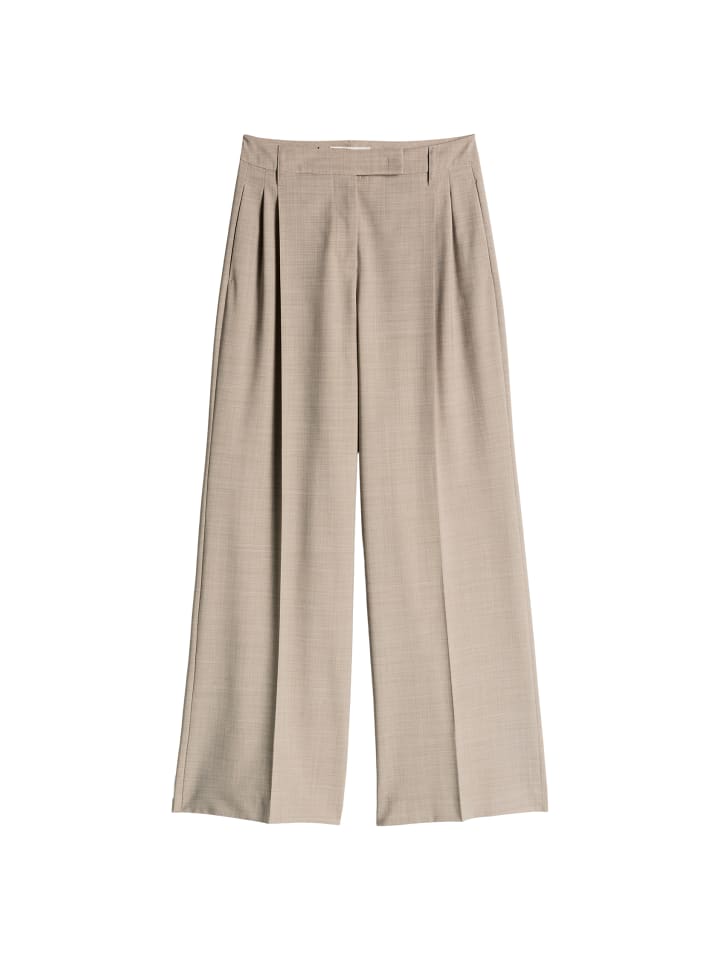 Bundfaltenhose relaxed in Stone Taupe Melange