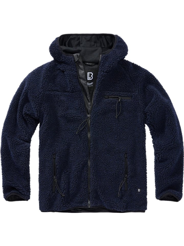 Fleecejacke/Fleecepullover "Teddyfleece Worker Jacket" in Blau