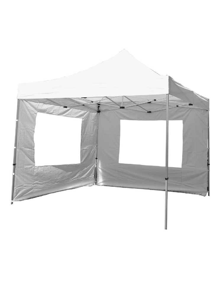 Falt Pavillon 3x3m weiß+2 Seitenteile in Weiß