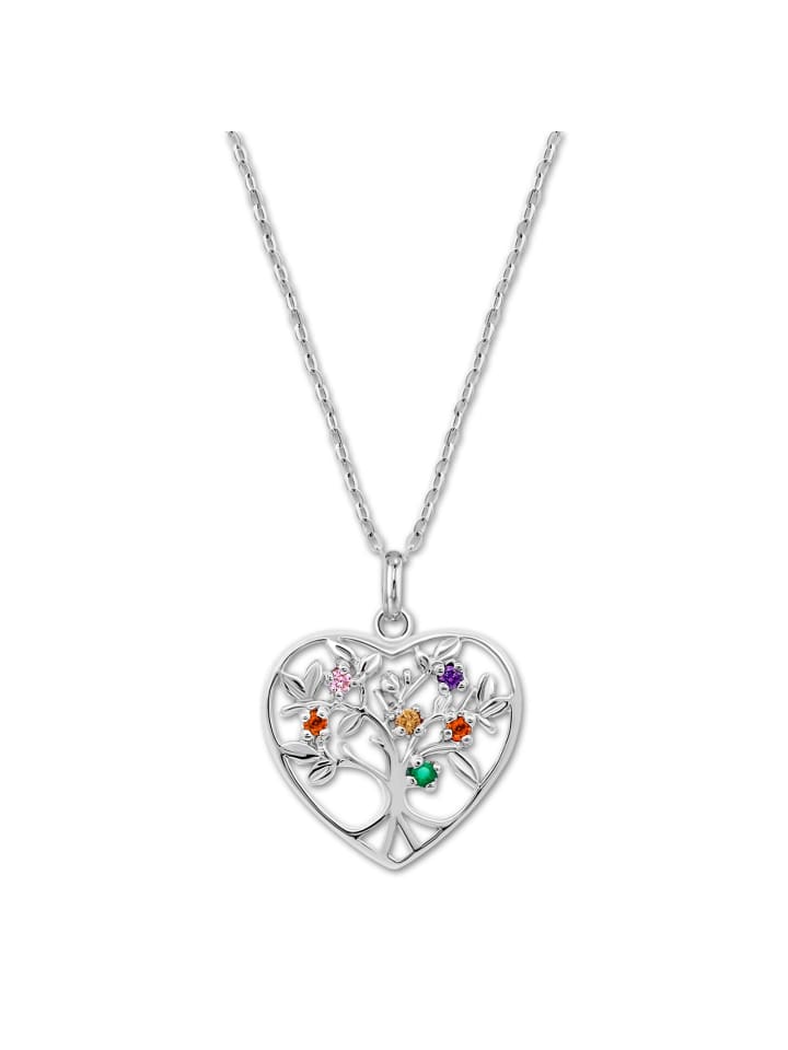 Anhänger Silber 925 Sterling Silber Herz, Lotusbaum Halsketten