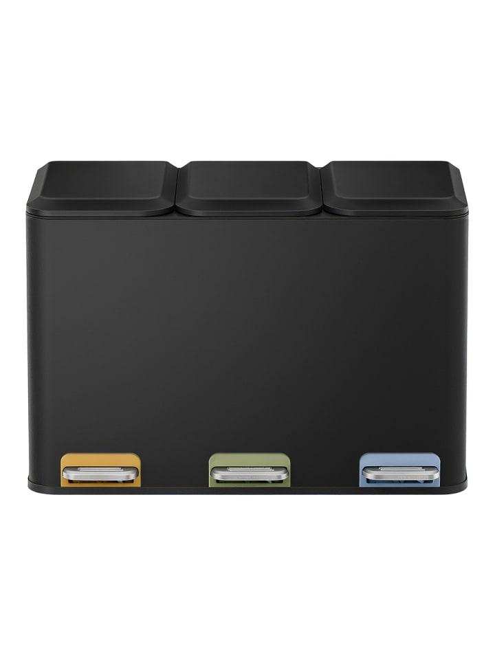 Mülleimer Popnex in Schwarz - (B)38.8 x (H)42.7 x (T)60.5 cm - 3 x 15 L